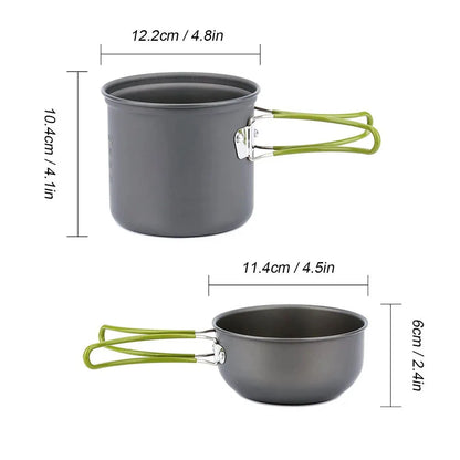 Camping Cookware Kit with Stove Outdoor Cooking Set Outdoor Pot Travel