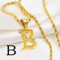 Anniyo A-Z Letters Necklaces Gold Plated Initial Pendant Rope Chain