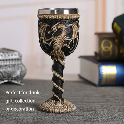 Coolest Gothic Resin Stainless Steel Dragon Goblet