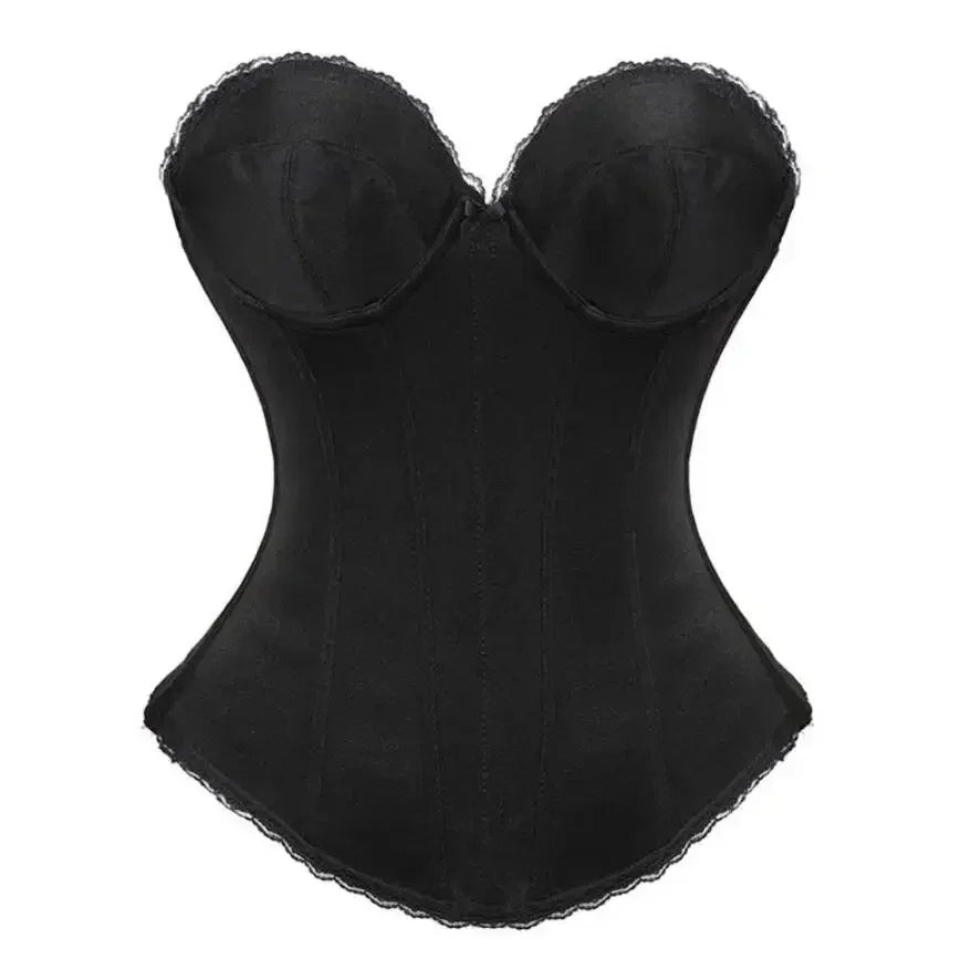 Sexy Straps Halter Overbust Corset Lingerie Top Wedding Black/White Cotton with Cup Body shaper Hot Corset Bustier Underwear
