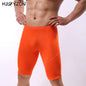 Ice Silk Fitness Long Men Boxer Underwear Quick-dry Men Underwear Boxer Shorts Long Leg Trunks Underpants Sexy Pouch Panties