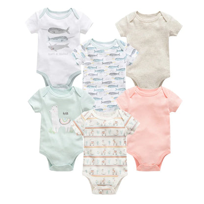 Kavkas Baby Girls Bodysuits 6/3 pcs/lot Summer Cotton Baby Clothes Short Sleeve Newborn body bebe 0-3 months Infant Clothing