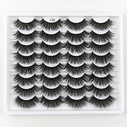 SHIDISHANGPIN 3/5/16 Pairs Natural Long False Eyelashes Dramatic Fluffy 3D Mink Lashes Wispy Wholesale Eye Lashes Thick Cils