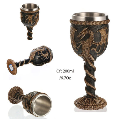 Coolest Gothic Resin Stainless Steel Dragon Goblet