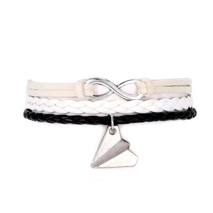 Vintage Dream Airplane Multilayer Leather Bracelet Men Women Fashion Braided Handmade Rope Wrap Bracelets & Bangles Male Gift