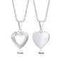 Vnox Light Heart Locket Pendants for Women Men Openable Photo Frame Glossy Stainless Steel Necklaces Family Love Collar