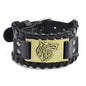 Trendy Viking Bracelet Nordic Rune Compass God Bird Charm Men's Bracelet New Fashion Leather Woven Jewelry Accessorie Party Gift