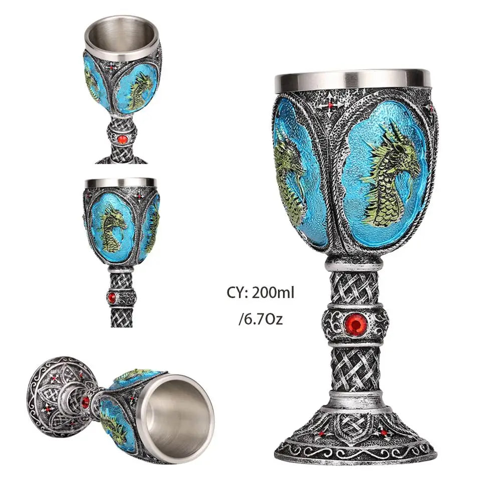 Coolest Gothic Resin Stainless Steel Dragon Goblet