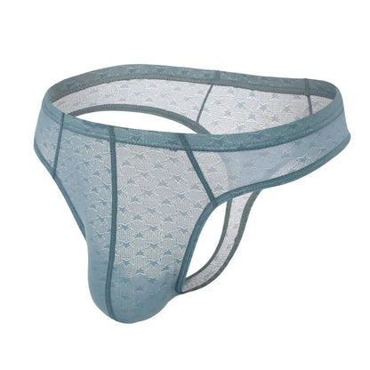 Sexy Underwear Men Transparent Thong G-String Ice Silk Lingerie Underpants Low Rise Men Briefs T-Back Panties