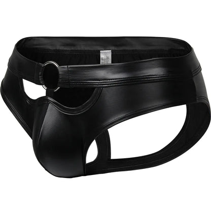 CLEVER-MENMODE Faux Leather Mens Briefs Erotic Underwear