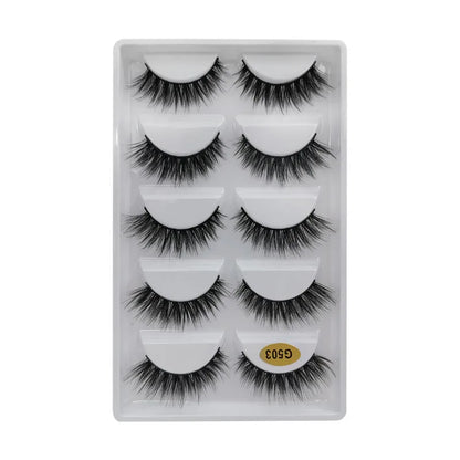 SHIDISHANGPIN 3/5/16 Pairs Natural Long False Eyelashes Dramatic Fluffy 3D Mink Lashes Wispy Wholesale Eye Lashes Thick Cils
