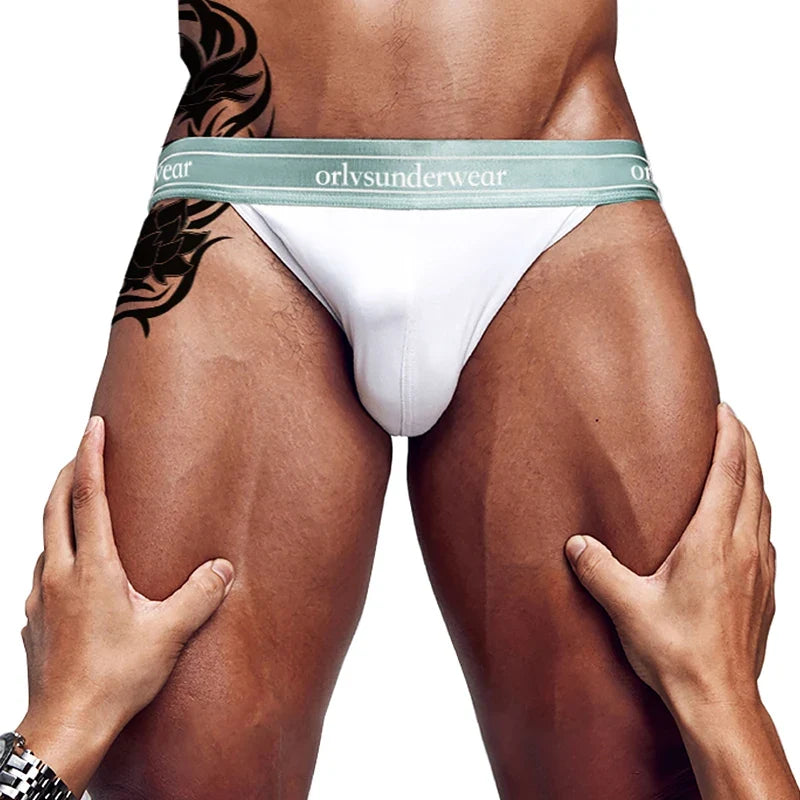 ORLVS Sexy Briefs Men Cotton Underwear Male Panties U convex Design Big Pouch Men Sexy Jockstrap Fashion Underpants