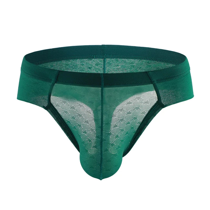 Sexy Men Briefs Ice Silk Underwear Men Low Waist Underpants Cool Breathable Briefs for Man