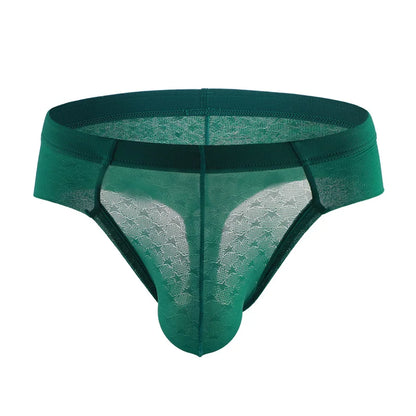 Sexy Men Briefs Ice Silk Underwear Men Low Waist Underpants Cool Breathable Briefs for Man