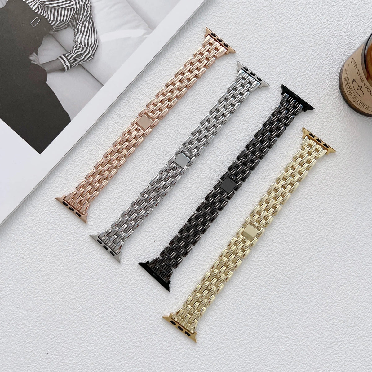 Apple Watch Interlocking-Link Stainless Steel Bracelet Band