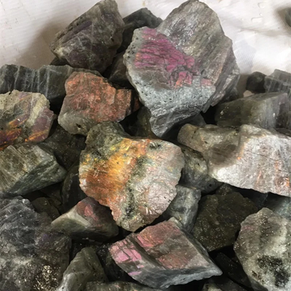 Natural Raw Labradorite Tumbled Rough Stones Quartz Purple Crystals Mineral Energy Stone Healing Decorate