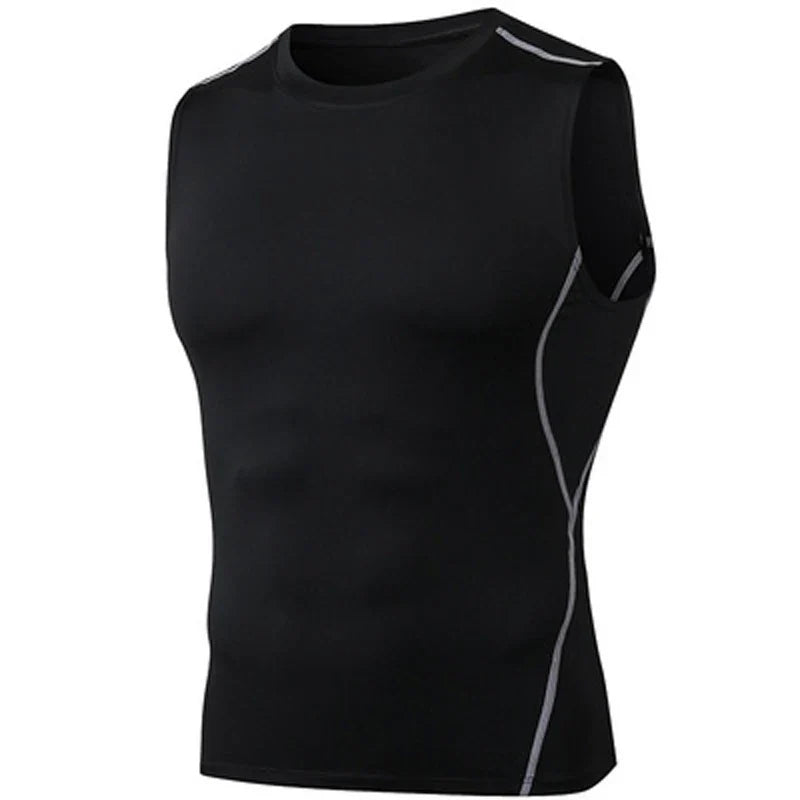 Men Quick Dry Running T-Shirts Compression Sleeveless Quick-drying Jersey training shirt Gym Mens Tank Top