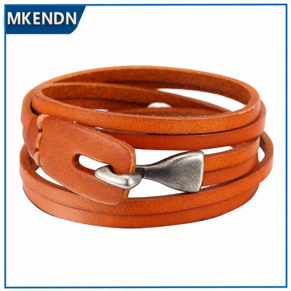 MKENDN New Arrival 3 Colors Multilayer Charm Leather Bracelet Men Women Anchor Bracelet hope Femme friendship bracelet