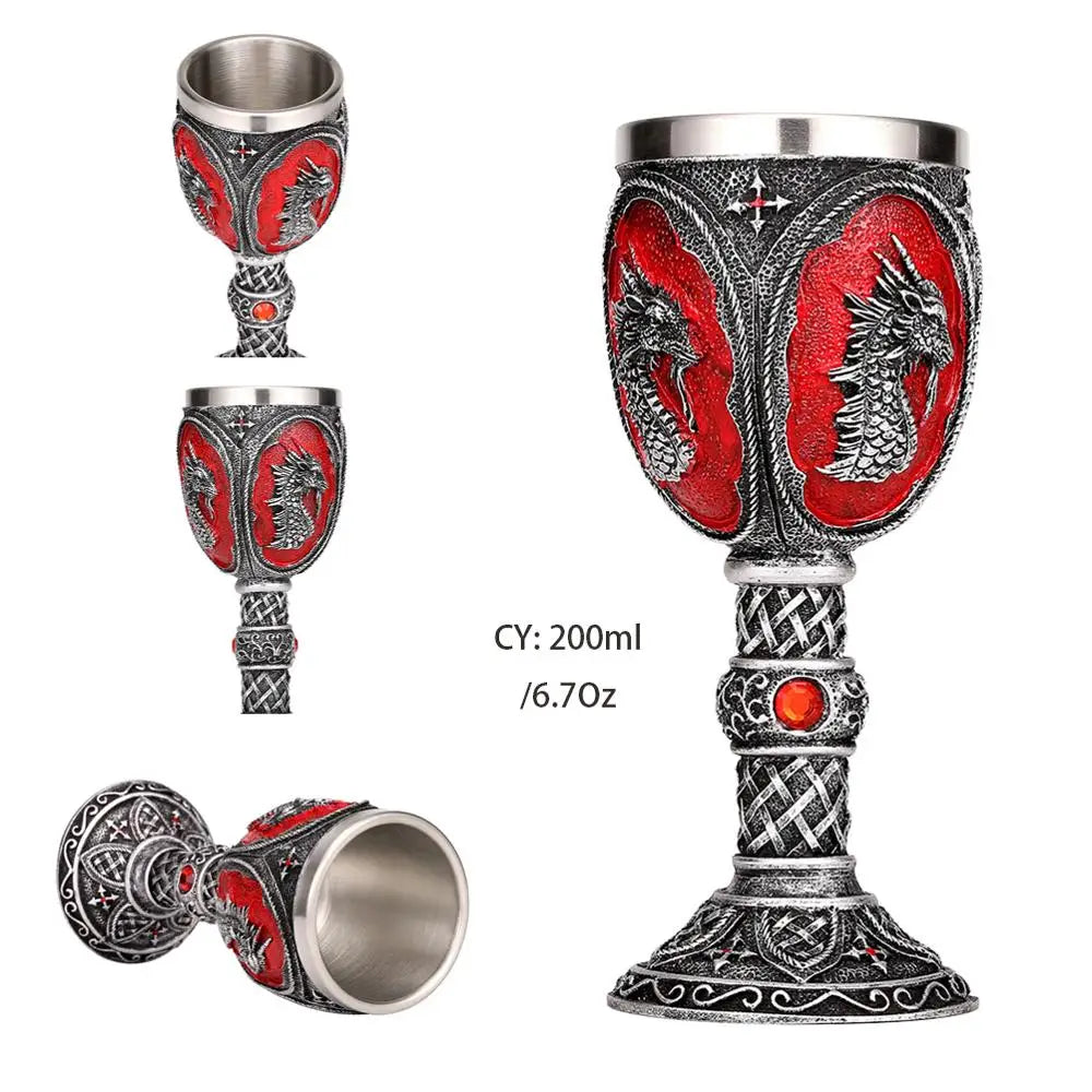 Coolest Gothic Resin Stainless Steel Dragon Goblet