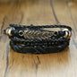 Vnox Mix 4Pcs/ Set Braided Wrap Leather Bracelets for Men Women