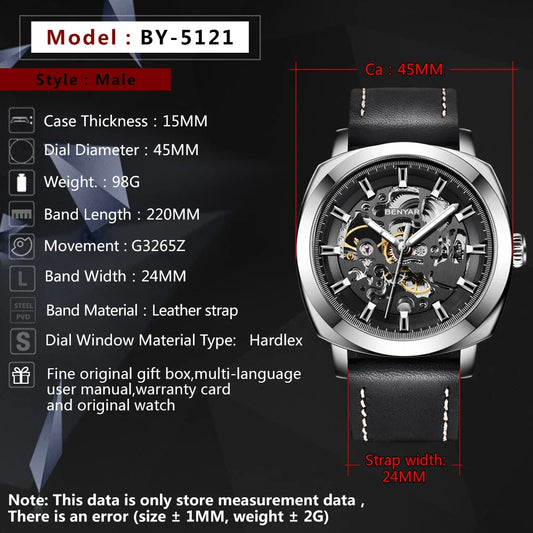 Men's Automatic Mechanical Business Watch – Waterproof Wristwatch
