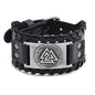 Trendy Viking Bracelet Nordic Rune Compass God Bird Charm Men's Bracelet New Fashion Leather Woven Jewelry Accessorie Party Gift