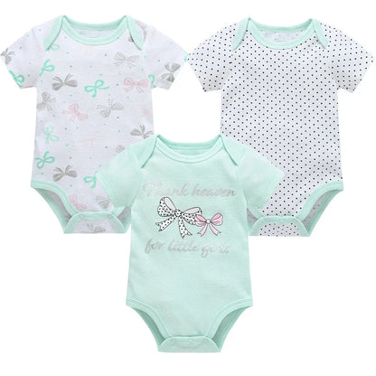 Kavkas Baby Girls Bodysuits 6/3 pcs/lot Summer Cotton Baby Clothes Short Sleeve Newborn body bebe 0-3 months Infant Clothing