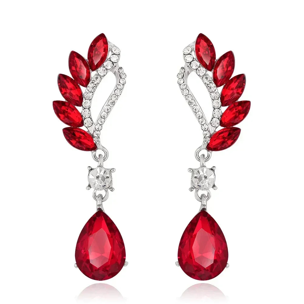 TREAZY Fashion Crystal Wedding Drop Earrings for Women Silver Color Bridal Dangle Earrings Brides Gifts Birthday Party Jewelry