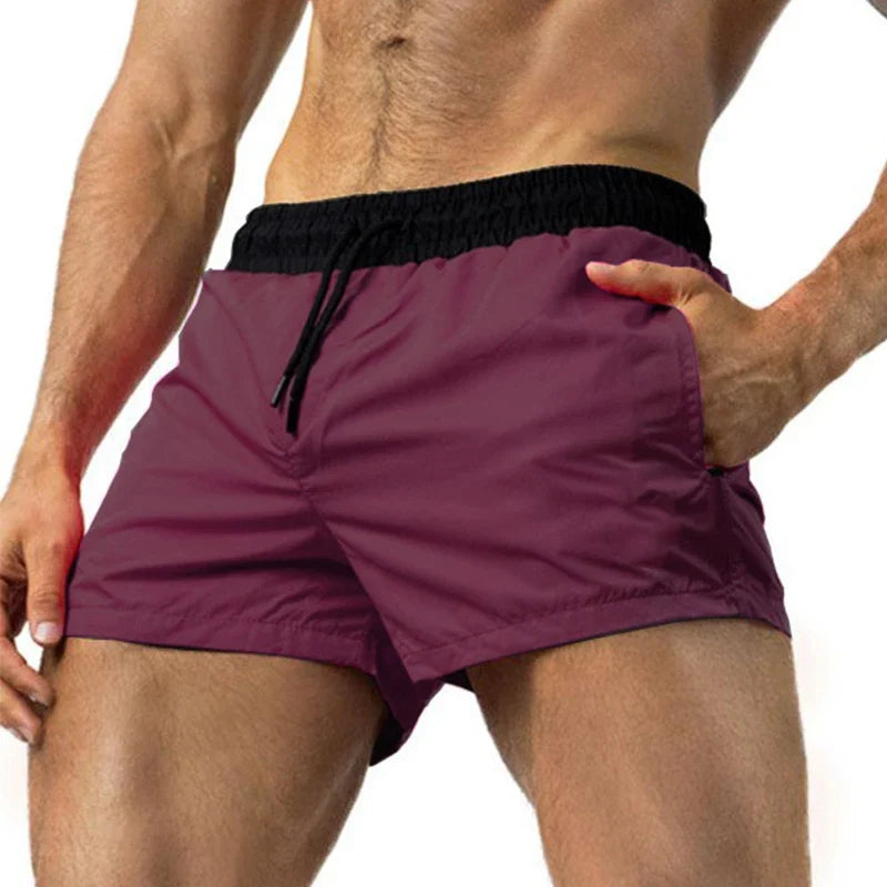 New Running Shorts Men Swimwear Men Swimsuit 2021 Swimming Trunks Short Quick-drying Sexy Mens exy Mens Swim Briefs Beach Shorts