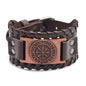 Trendy Viking Bracelet Nordic Rune Compass God Bird Charm Men's Bracelet New Fashion Leather Woven Jewelry Accessorie Party Gift