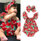 0-36months Newborn Girl Bodysuit Hairband Set Short Sleeve Watermelon