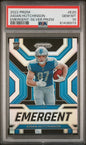 Graded 2022 Panini Prizm Aidan Hutchinson #E20 Emergent Silver Prizm Rookie RC Football Card PSA 10