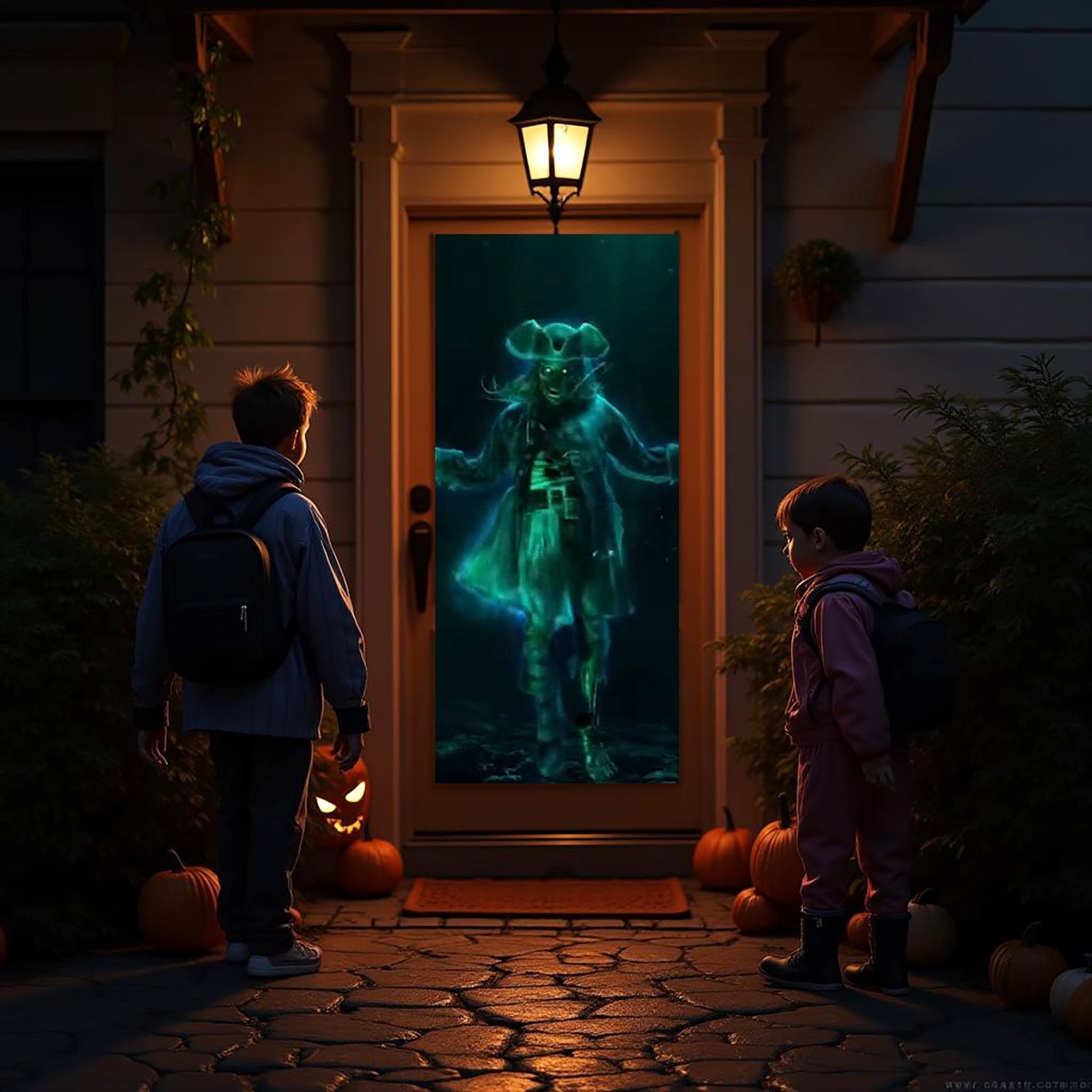 AtmosFX Halloween Digital Decoration USB - Halloween Hollusion + 5.5 ft x 9 ft Projection Screen
