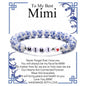 Blue and White Porcelain MAMA Beaded Bracelet