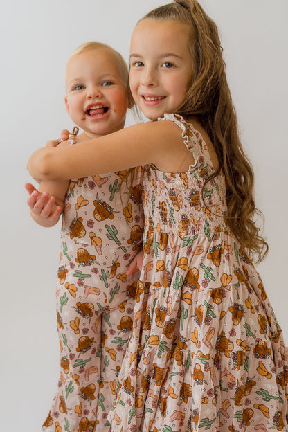 Pink Highland Cow Bell Romper