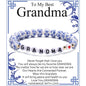 Blue and White Porcelain MAMA Beaded Bracelet