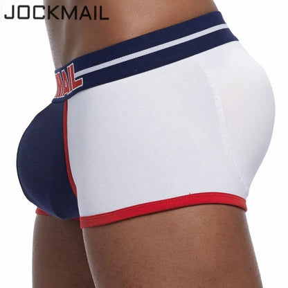 JOCKMAIL Brand sexy men underwear bulge enhancing men Boxer include Penis pad and hips buttocks double Removable push up cup