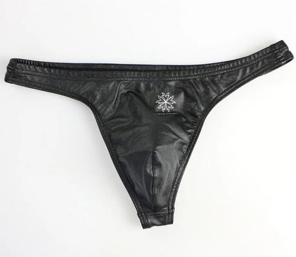 BRAVE PERSON New Men Briefs Sexy Underwear Mens Low Waist Briefs Imitation Leather Male Underpants For Men Briefs Thongs Gay