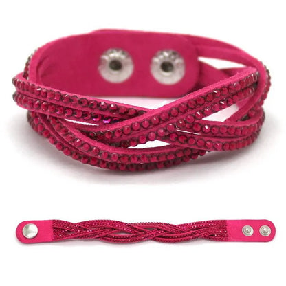 TYO New Fashion Charm Ladies Color Woven Leather Bracelet Charm Bracelet Hot Wholesale Wholesale 14 Colors To Choose From!