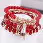 DIEZI Korean Trendy Multicolor Green Crystal Beads Rope Bracelets Women Girls Elastic Tassel Wrap Bracelet Pulseira Feminina