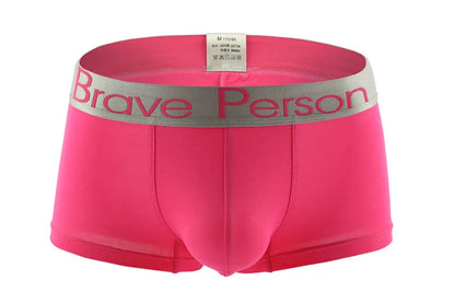 BRAVE PERSON Men's Solid Color Underwear Male Boxer Shorts Cotton Underpants Fashion Sexy Boxers for Men
