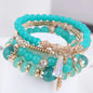 DIEZI Korean Trendy Multicolor Green Crystal Beads Rope Bracelets Women Girls Elastic Tassel Wrap Bracelet Pulseira Feminina