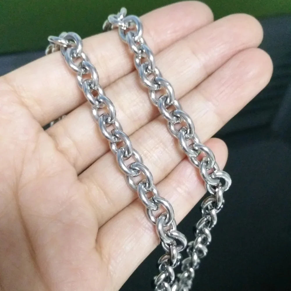 Men’s Heavy 316L Stainless Steel Oval Link Chain Necklace – Premium Silver Hip Hop Cuban Style | 8mm–15mm Thick | Tarnish-Free, Durable Statement Jewelry