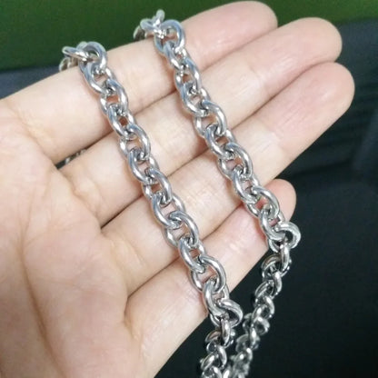 Men’s Heavy 316L Stainless Steel Oval Link Chain Necklace – Premium Silver Hip Hop Cuban Style | 8mm–15mm Thick | Tarnish-Free, Durable Statement Jewelry