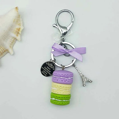 Women Cake Key Chain Fashion Cute French pastries Keychain Bag Charm Car Key Ring Wedding Party gift Jewelry 17278