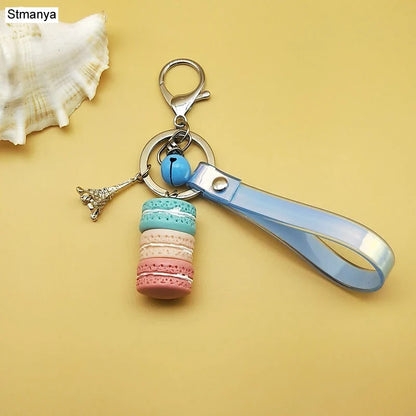 Women Cake Key Chain Fashion Cute French pastries Keychain Bag Charm Car Key Ring Wedding Party gift Jewelry 17278