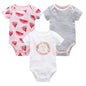 Kavkas Baby Girls Bodysuits 6/3 pcs/lot Summer Cotton Baby Clothes Short Sleeve Newborn body bebe 0-3 months Infant Clothing