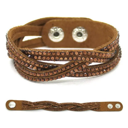 TYO New Fashion Charm Ladies Color Woven Leather Bracelet Charm Bracelet Hot Wholesale Wholesale 14 Colors To Choose From!