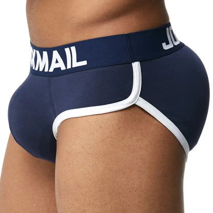 Brand Enhancing Mens Underwear Briefs Sexy Bulge Gay Penis pad Front + Back Magic buttocks Double Removable Push Up Cup