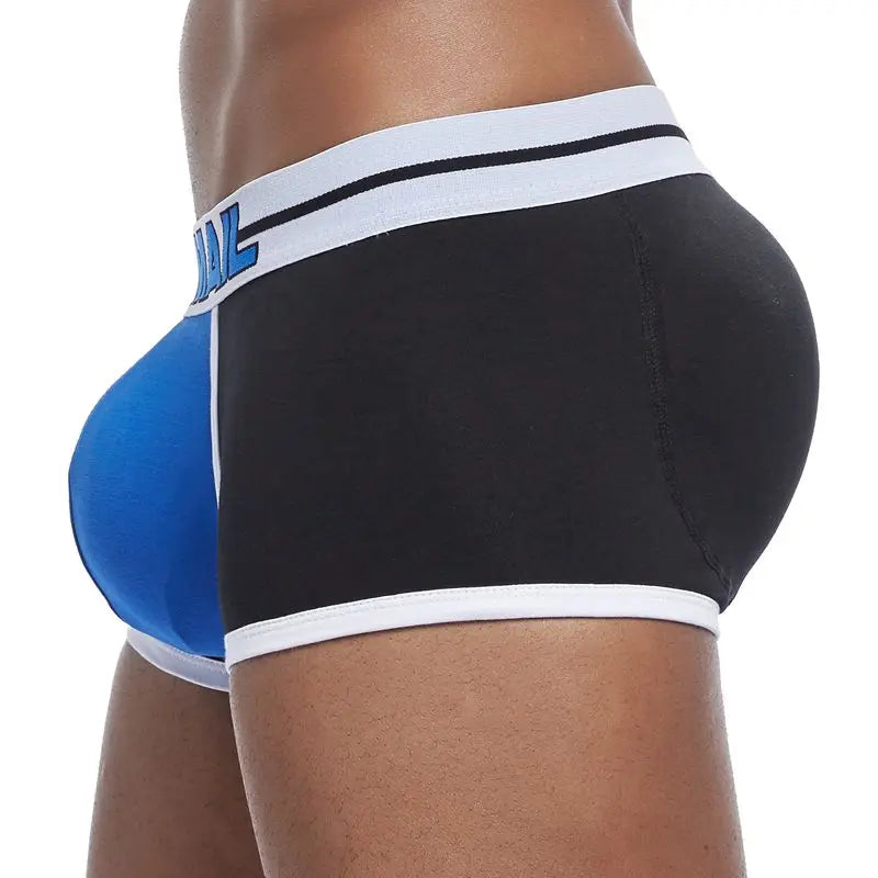 JOCKMAIL Brand sexy men underwear bulge enhancing men Boxer include Penis pad and hips buttocks double Removable push up cup